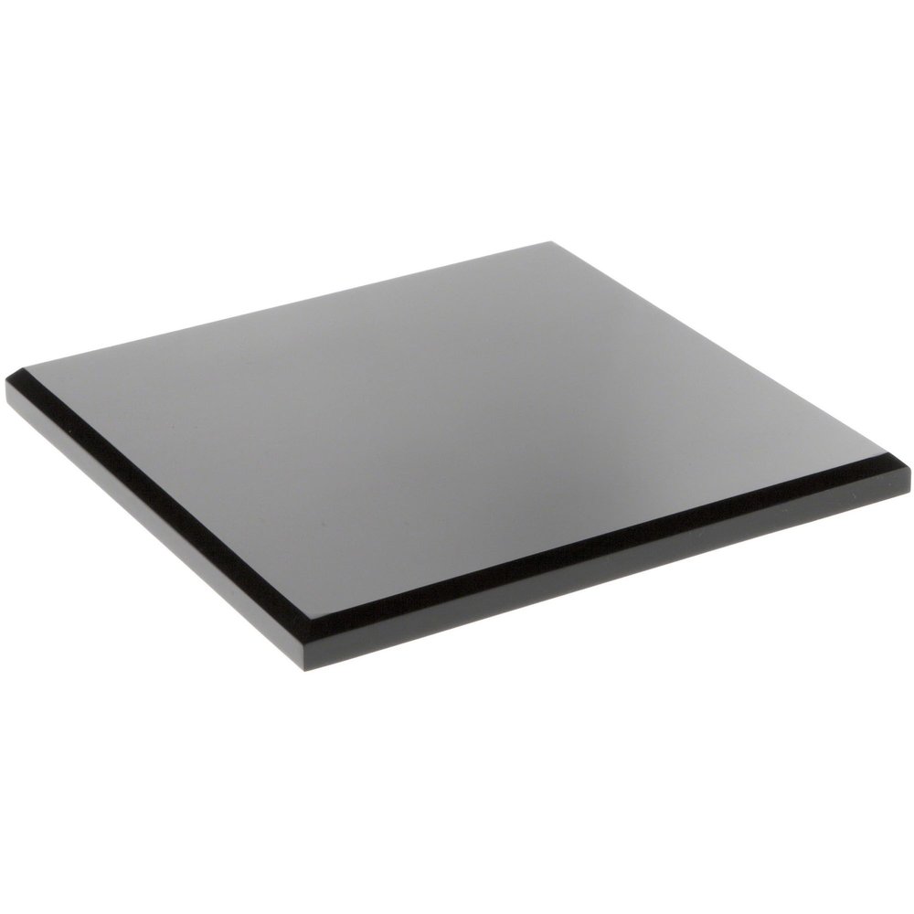 Plymor Black Acrylic Square Beveled Display Base, 7" W x 7" D x 0.5" H, Pack of 6