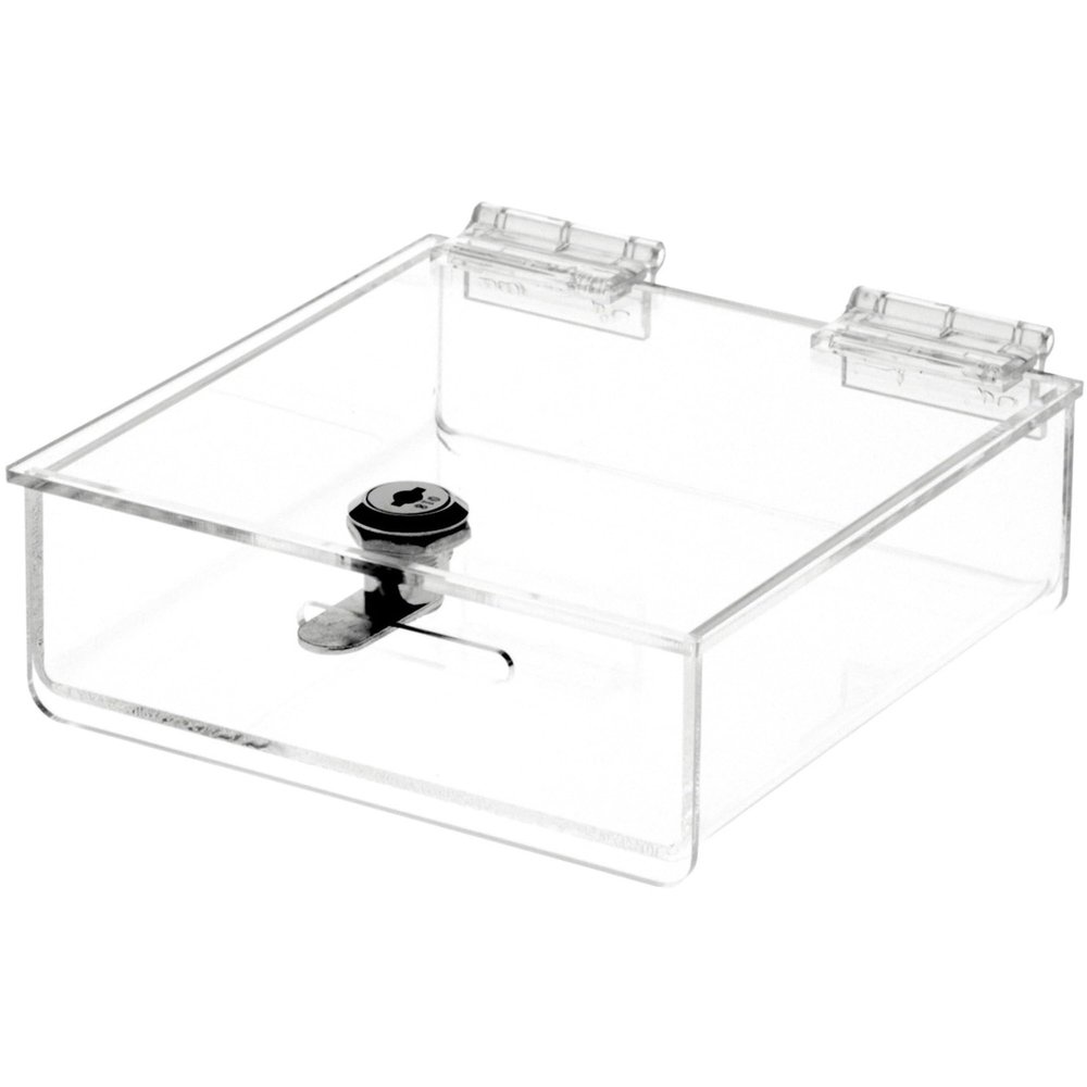 Plymor Clear Acrylic Locking Countertop Display Case, 2" H x 6" W x 6" D (2 Pack)