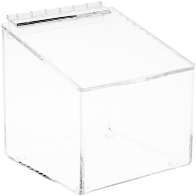 Plymor Clear Acrylic Display Case Box with Angled Top & Hinged Lid, 6" x 6" x 6" (3 Pack)