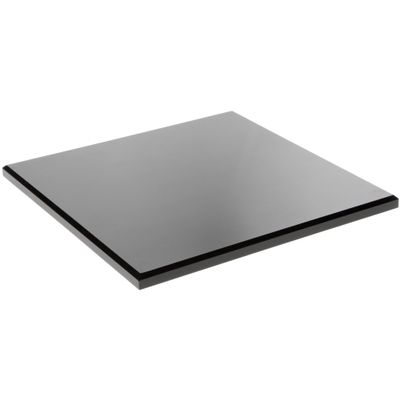 Plymor Black Acrylic Square Beveled Display Base, 10" W x 10" D x 0.5" H, Pack of 3