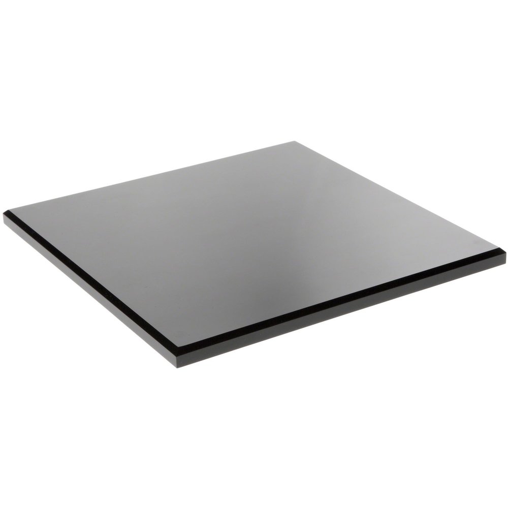 Plymor Black Acrylic Square Beveled Display Base, 10" W x 10" D x 0.5" H, Pack of 3