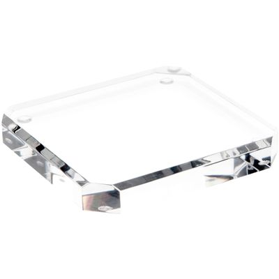 Plymor Clear Acrylic Beveled Corner-Cut Display Base, 5" W x 5" D x 0.75" H, Pack of 6