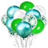 24PCS Jungle Safari Dinosaur Balloons Theme Party Supplies- Green White Latex Balloons with Green Confetti Balloon Ideal for Baby Shower Summer Party Pool Hawaiian Boy Birthday Engagement Wedding view 1