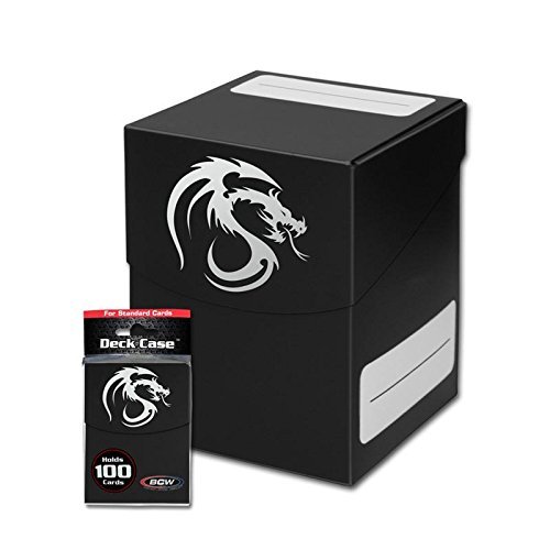 BCW Large Gaming Card Deck Case - Holds up to 100 Sleeved Cards  Black  4 Pack