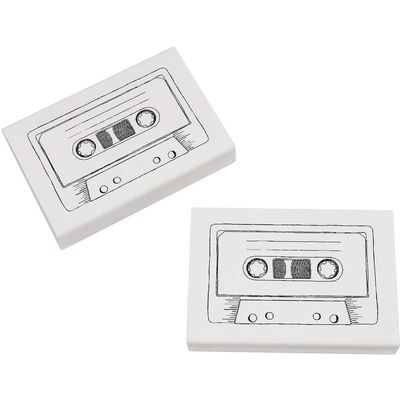 Azeeda 2 x 45mm 'Cassette Tape' Erasers/Rubbers (ER00024076)
