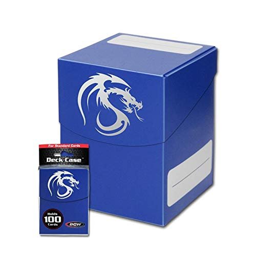 BCW Large Gaming Card Deck Case - Holds up to 100 Sleeved Cards  Blue  4 Pack