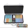 HAN'S DELTA Monte Carlo Poker Club Chip Set 14 Gram for Texas Hold'em, Blackjack, Casino Gambling with Black ABS Case, Cards, Dealer Button (Choose 300 or 500 Chips Set) (500 Chips Set) view 1