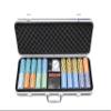 HAN'S DELTA Monte Carlo Poker Club Chip Set 14 Gram for Texas Hold'em, Blackjack, Casino Gambling with Black ABS Case, Cards, Dealer Button (Choose 300 or 500 Chips Set) (500 Chips Set) view 2
