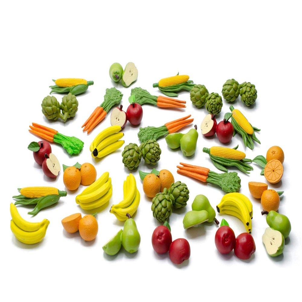 Miniblings 7X Vegetable Fruit Set Foods Figure Figures Figurines Garden Food Vitamins