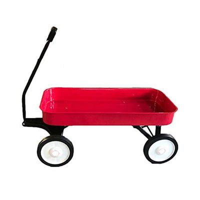 Synergistic Classic Pull Along Steel Wagon Outdoor with Hard Rubber Tires All-Steel Seamless Body 130 lb. Capacity Safe & Durable Ideal for Toddlers & Projects Retro Design for Ages 3+