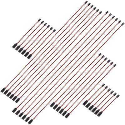 30 Pcs 3-Pin Extension Cable Cord Male to Female Lead Wire Connectors for Servo Extension Connection Control Board Remote Control Parts - 5 Sizes