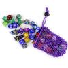 YOUSHARES Chainmail D&D Dice Bag for Dungeons and Dragons Drawstring Stainless Steel Dice Bag Dice Set (Hold 42 DND Dice, Purple) view 2