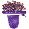 YOUSHARES Chainmail D&D Dice Bag for Dungeons and Dragons Drawstring Stainless Steel Dice Bag Dice Set (Hold 42 DND Dice, Purple) view 3