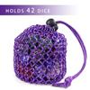 YOUSHARES Chainmail D&D Dice Bag for Dungeons and Dragons Drawstring Stainless Steel Dice Bag Dice Set (Hold 42 DND Dice, Purple) view 4