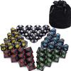 50pcs Assorted D10 Opaque Black with Black Dice Bag 10 Sides Dice for Tabletop RPG World of Darkness Vampire (0-9) view 1