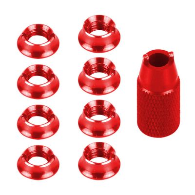 FEICHAO 8Pcs Transmitter Fixed Nut & Installation Spanner Compatible with RadioLink Futaba JR for Remote Control T8FG T14SG T18sz T16sz (Red)