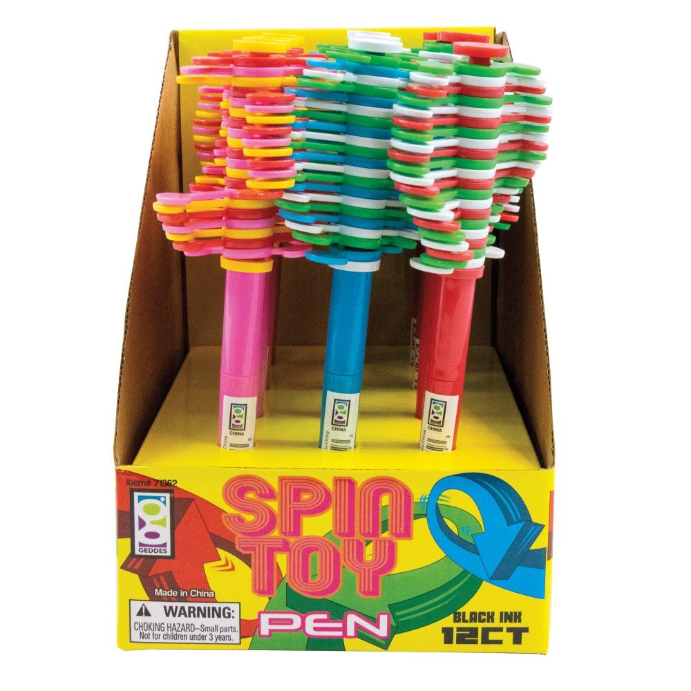 Raymond Geddes Spin Toy Topper Pens (Pack of 12)