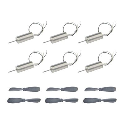 CHANCS Hollow Cup Motor 6PCS Wired Micro Coreless Motor with Small Propeller for RC Aircraft Helicopter Toy