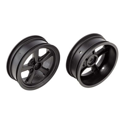 Team Associated DR10 Drag Front Wheels, Black, ASC71079