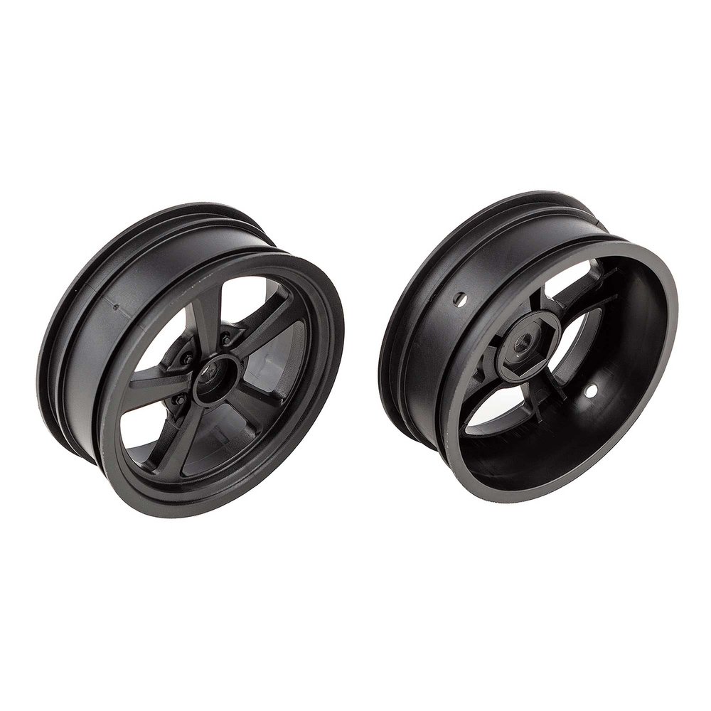 Team Associated DR10 Drag Front Wheels, Black, ASC71079