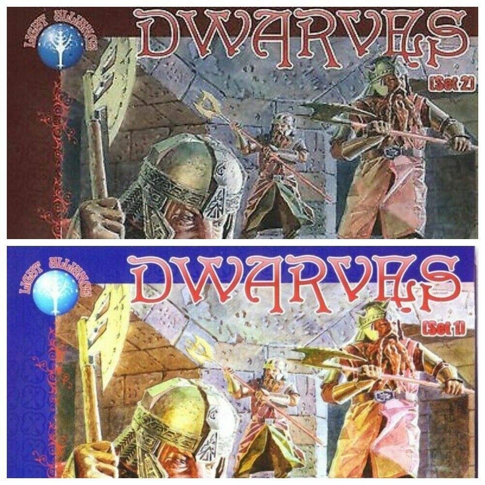 Alliance 1/72 Scale Dwarves Figures Set 1,2 Model Kit, New in Box