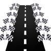 13 Feet Long Racetrack Floor Running Mat (2ft Wide) and 12 Pieces Checkered Black and White Racing Flag for Two Fast Birthday Decorations Race Car Road for Race Car Birthday Party Supplies view 1