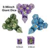 3 Pack 25mm Giant DND Dice Set for Dungeons and Dragons D&D RPG Pathfinder Role Playing Game Blue Green Purple Oversize Polyhedral Dice with Bag view 2