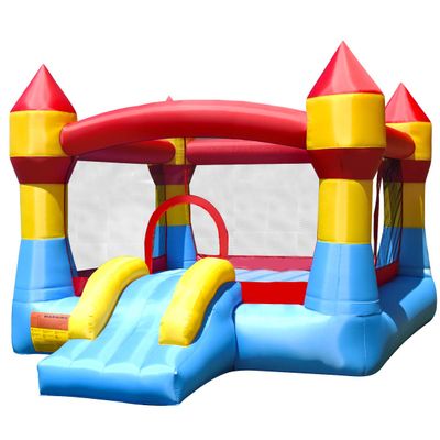 HONEY JOY Inflatable Bounce House, Kids Jump n Slide Bouncer for Wet & Dry, Carry Bag, Repairing Kit, Stakes, Indoor & Outdoor Blow Up Jumping Bouncy Castle for Backyard(Without Blower)