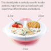 Matyz Baby Feeding Suction Warm Plate with Draining and Drying Design - Stay Put Divided Plate for Kids - Including 1 Toddler Plate and 2 Spoons - Microwave & Dishwasher Safe (Pink) view 2