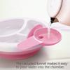 Matyz Baby Feeding Suction Warm Plate with Draining and Drying Design - Stay Put Divided Plate for Kids - Including 1 Toddler Plate and 2 Spoons - Microwave & Dishwasher Safe (Pink) view 3