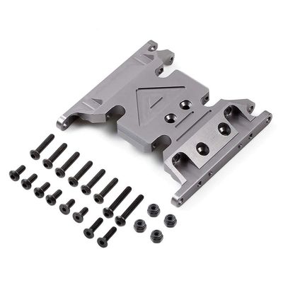 Metal Gearbox Mount Transmission Holder for 1/10 RC Crawler Axial SCX10 II 90046 90047 90075-1 Set Grey Silver