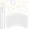 Wedding Bubbles Bulk - White Star Top Wands (100 Count) Individual Mini Bubble Wand Favors for Weddings, Celebration Party Favor for Guests - Stock Your Home view 1
