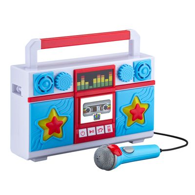 eKids Sing Along Boom Box Speaker with Microphone, Kids Karaoke Machine with Built in Music (Mother Goose)