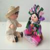 ALKIMIA INC Mexican Handmade Traditional Rag Couple Dolls - 7 inches - Pink & White view 2