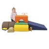 FDP SoftScape Playtime and Climb Multipurpose Playset for Infants, Toddlers 10m-2yrs For Crawlers and Little Builders, Learn Gross Motor Skills at Home or Daycare (6-Piece)- Navy/Orange 12364-NVOR view 2