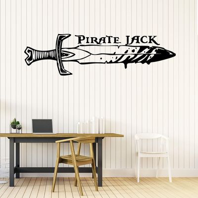 10 x 35 in Pirate Wall Decals for Kids Rooms - Pirate Wall Stickers for Kids - Pirate Map Pirate Ship Wall Decor Kids Art - Pirate Decorations for Kids Room PIR025