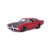 1969 Dodge Charger R/T Red Metallic with Black Hood and Black Stripes Classic Muscle 1/25 Diecast Model Car by Maisto view 1