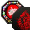 Fantasydice Red Fire Dragon Dice Tray with Wizard Book Print  9" Octagon with Dice Staging Area, Holds 5 Dice Sets  Perfect for D&D, Call of Cthulhu, Shadowrun, and All Tabletop RPGs view 1