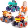 MOONTOY Toy Cars for Toddlers 1-3, 3 Pack Monster Truck Toys for 1 2 3 Year Old Boy Gifts, Baby Animal Play Vehicle Push Pull Back Truck for 12-18 Months 2-4 0-2 1-2 One Year Old Boy 1st Birthday Gift view 1