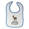 Cute Rascals Toddler & Baby Bibs Burp Cloths Funny Young Horse Is It Too Soon to Ask for A Pony Question Mark Sign Cotton Baby Items for Baby Girl & Boy White Blue Design Only view 1