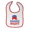 Cute Rascals Toddler & Baby Bibs Burp Cloths Flags Raised Right with An American Republican Flag Cotton Baby Items for Baby Girl & Boy White Red Design Only view 1