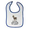 Toddler & Baby Bibs Burp Cloths Funny Young Horse is It Too Soon to Ask for A Pony Question Mark Sign Cotton Baby Items for Baby Girl & Boy White Royal Blue Design Only view 1