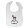 Cute Rascals Toddler & Baby Bibs Burp Cloths Funny Young Horse Is It Too Soon to Ask for A Pony Question Mark Sign Cotton Baby Items for Baby Girl & Boy White Design Only view 1