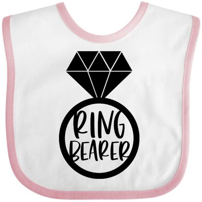 inktastic Ring Bearer Wedding Party Baby Bib White and Pink 3be1a