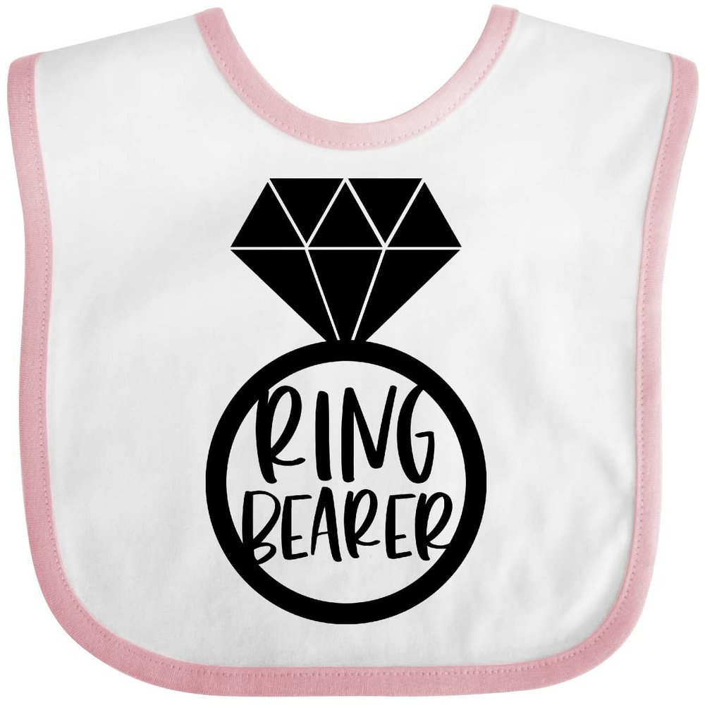 inktastic Ring Bearer Wedding Party Baby Bib White and Pink 3be1a