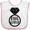 inktastic Ring Bearer Wedding Party Baby Bib White and Pink 3be1a view 1