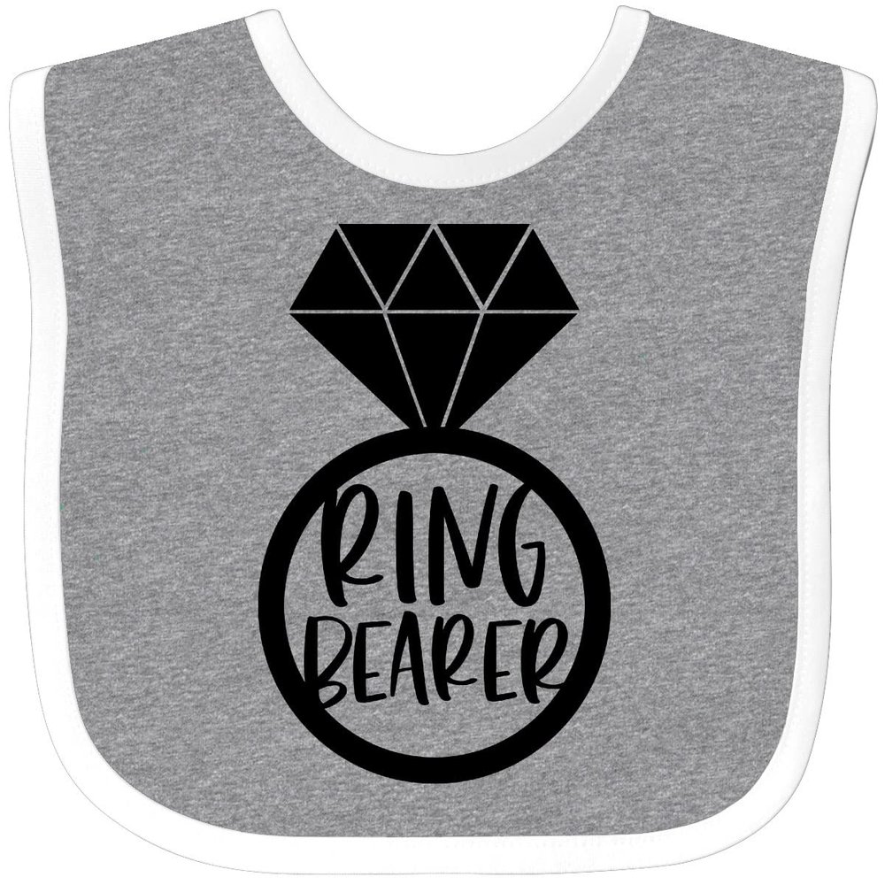 inktastic Ring Bearer Wedding Party Baby Bib Heather and White 3be1a