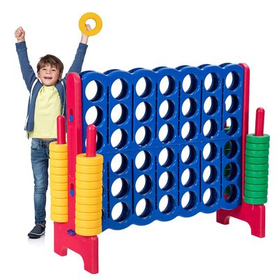 Costzon Giant 4-in-A-Row, Jumbo 4-to-Score Giant Game Set for Kids & Adults, Indoor Outdoor Yard Connect Game, 3.5FT Tall with 42 Jumbo Rings & Quick-Release Slider, Perfect for Family & Party Games