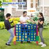 Costzon Giant 4-in-A-Row, Jumbo 4-to-Score Giant Game Set for Kids & Adults, Indoor Outdoor Yard Connect Game, 3.5FT Tall with 42 Jumbo Rings & Quick-Release Slider, Perfect for Family & Party Games view 3