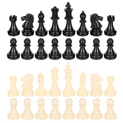 32 Pcs Chess Pieces Only, Chessmen Game Set Chess Pieces Replacement, Standard Tournament Chess Pieces, Plastic Chess Piece Full Set Chess Piece (Medium-64mm)